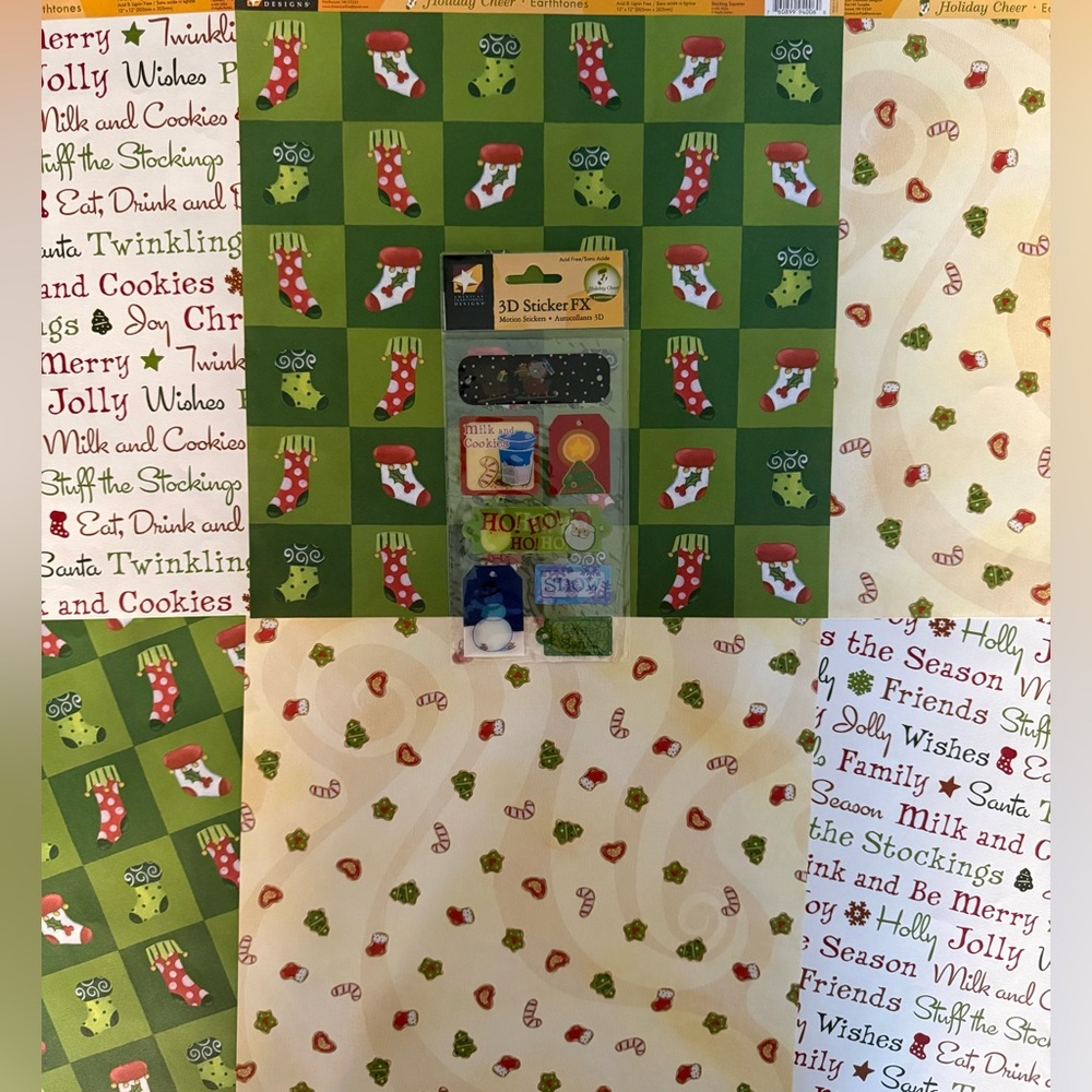 🆕🎄 AMERICAN TRADITIONAL DESIGNS “HOLIDAY CHEER” SCRAPBOOKING CRAFT BUNDLE.